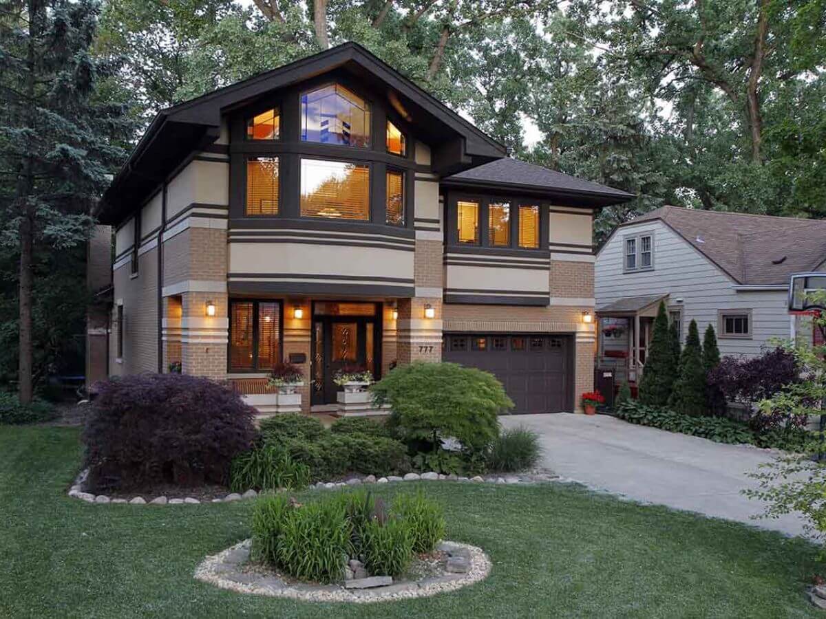 Thiết kế thảm cỏ bao quanh nh&agrave; vườn hiện đại