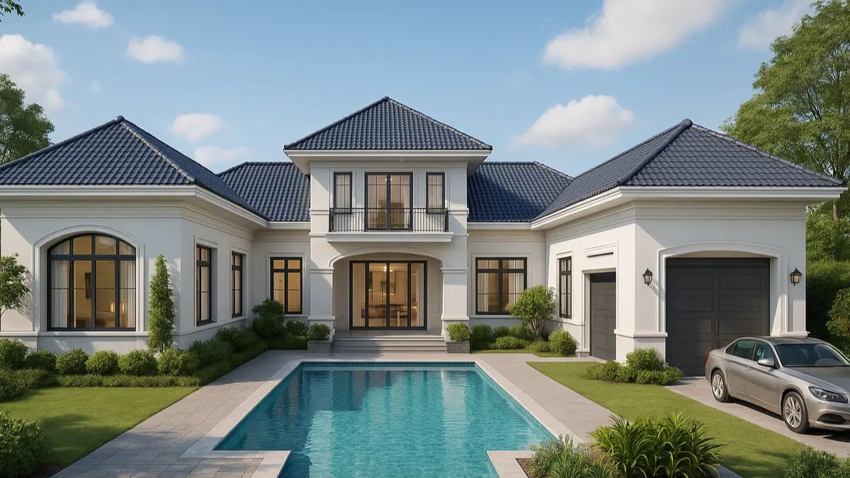 Mẫu nh&agrave; chữ U 150 &ndash; 200m&sup2; mang đến kh&ocirc;ng gian sống đẳng cấp, tiện nghi v&agrave; đậm chất nghỉ dưỡng