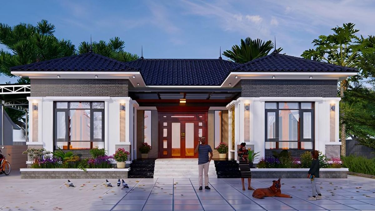 Mẫu nh&agrave; chữ U c&oacute; 2 ph&ograve;ng ngủ ph&ugrave; hợp với những gia đ&igrave;nh nhỏ