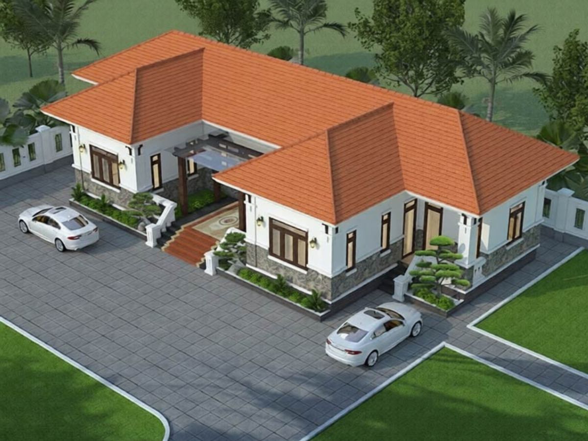 Mẫu nh&agrave; chữ U thường được x&acirc;y tr&ecirc;n khu đất rộng