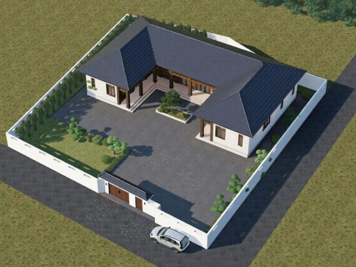 Nh&agrave; chữ U ph&ugrave; hợp x&acirc;y tr&ecirc;n c&aacute;c khoảng đất rộng ở n&ocirc;ng th&ocirc;n hoặc ngoại &ocirc;