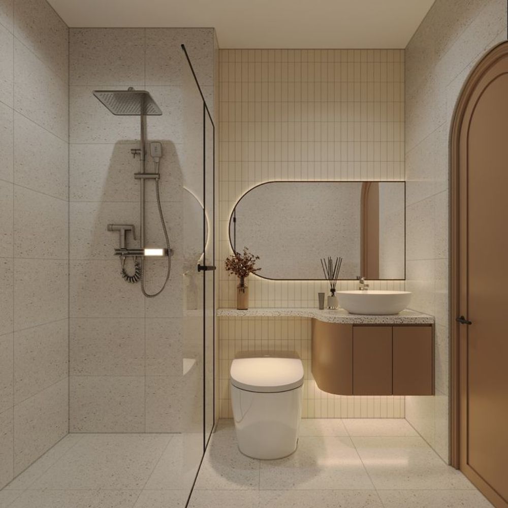 Toilet hiện đại sử dụng c&aacute;c thiết bị tối giản v&agrave; tối ưu c&ocirc;ng năng