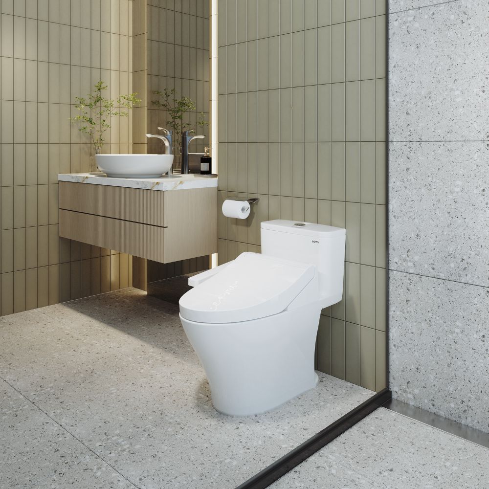 Toilet hiện đại sử dụng bồn cầu điện tử tiện nghi