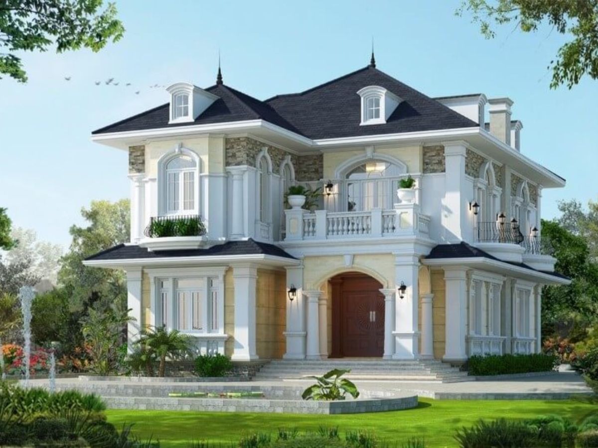 Biệt thự 2 tầng m&aacute;i Nhật kết hợp s&acirc;n vườn xanh mang lại kh&ocirc;ng gian sống gần gũi với thi&ecirc;n nhi&ecirc;n