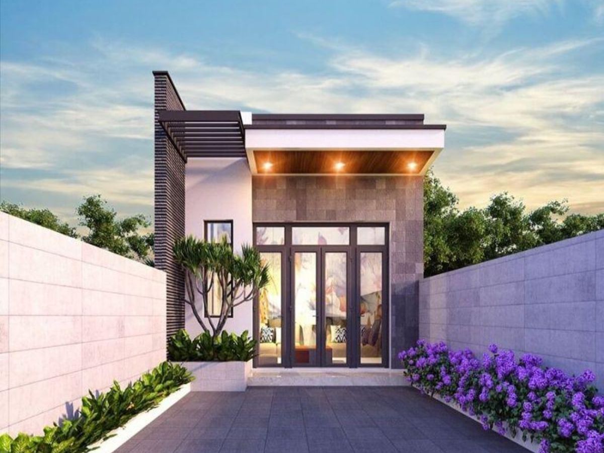 Mẫu nh&agrave; ống 1 tầng đẹp 3 ph&ograve;ng ngủ 1