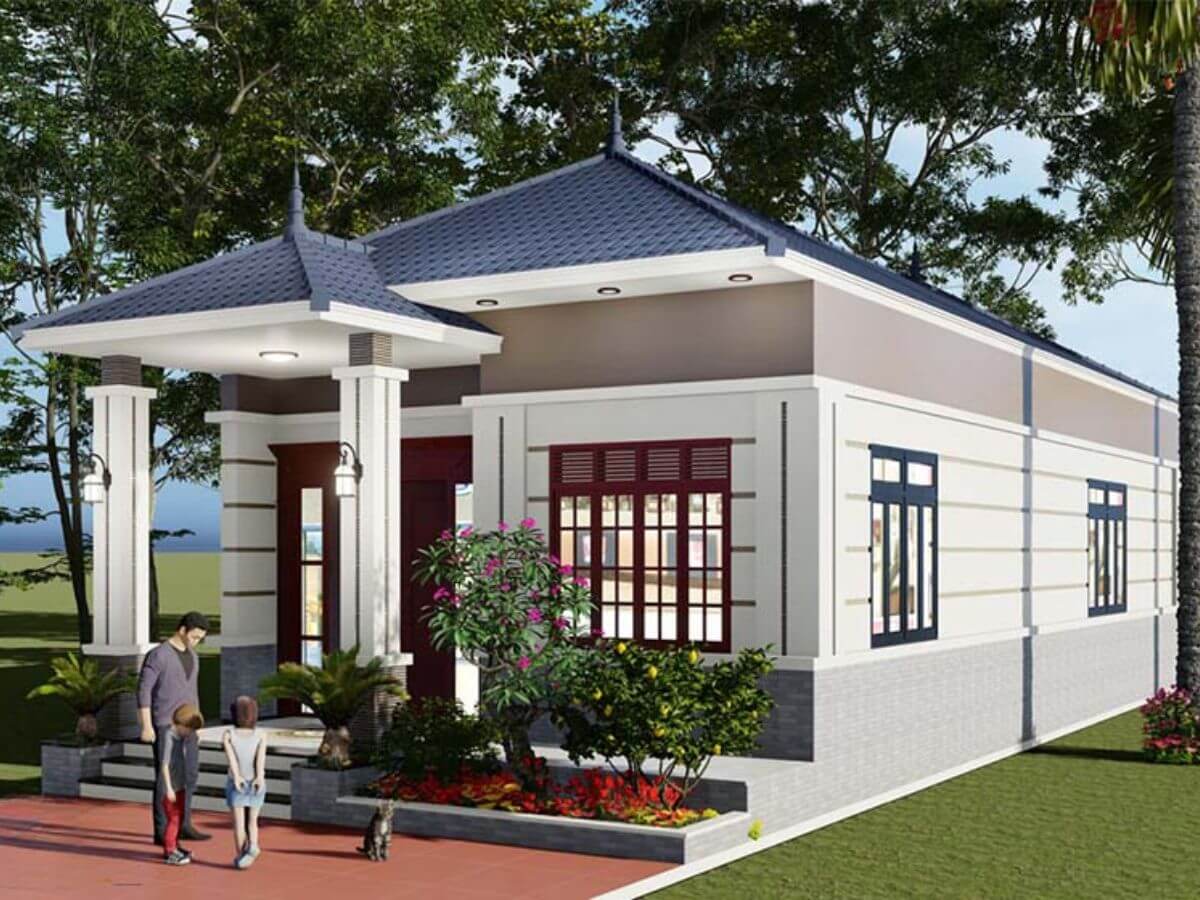 Mẫu nh&agrave; ống 1 tầng 5x15m 2