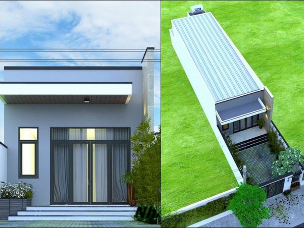 Mẫu nh&agrave; ống 1 tầng 5x20m