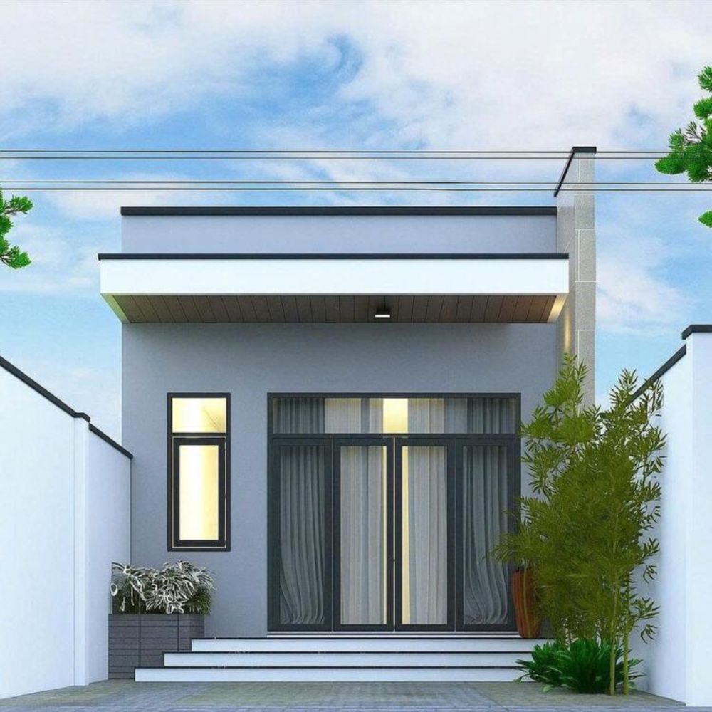 Mẫu nh&agrave; ống 1 tầng m&aacute;i bằng