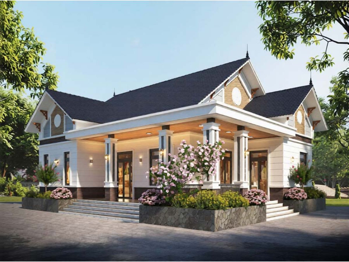 Biệt thự đẹp 1 tầng m&aacute;i Th&aacute;i thanh lịch, sang trọng