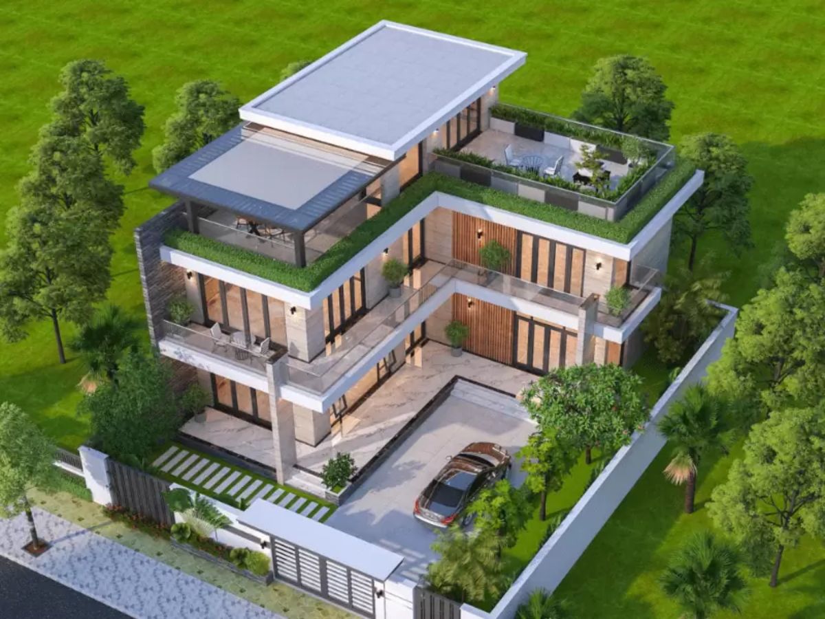 Mẫu thiết kế biệt thự phong c&aacute;ch hiện đại