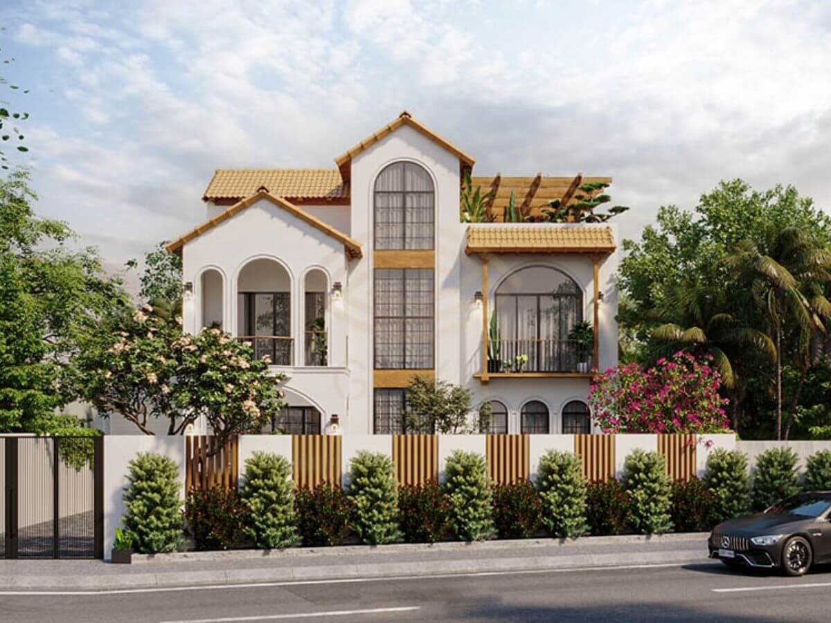 Mẫu thiết kế biệt thự phong c&aacute;ch Đ&ocirc;ng Dương 1