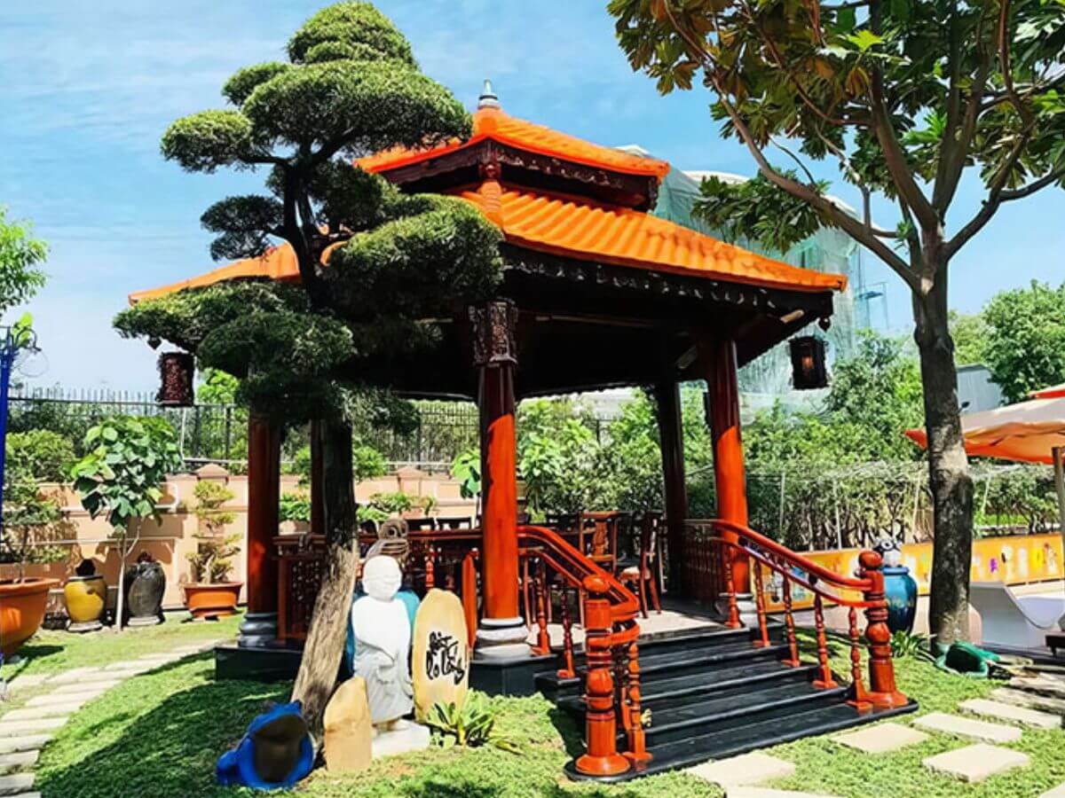 Mẫu nh&agrave; ch&ograve;i s&acirc;n vườn h&igrave;nh lục gi&aacute;c
