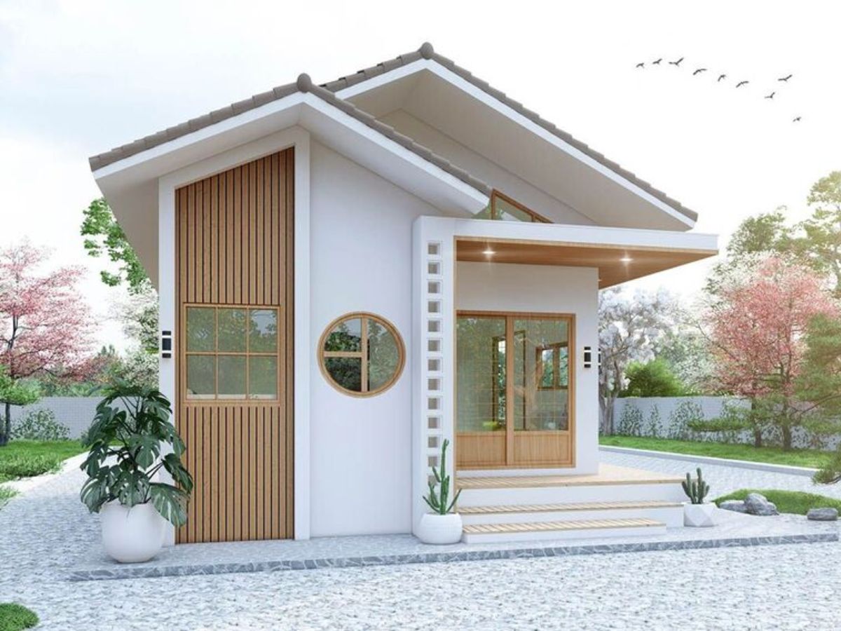 Mẫu nh&agrave; 1 tầng 2 ph&ograve;ng ngủ tho&aacute;ng m&aacute;t mang phong c&aacute;ch thanh lịch, trẻ trung