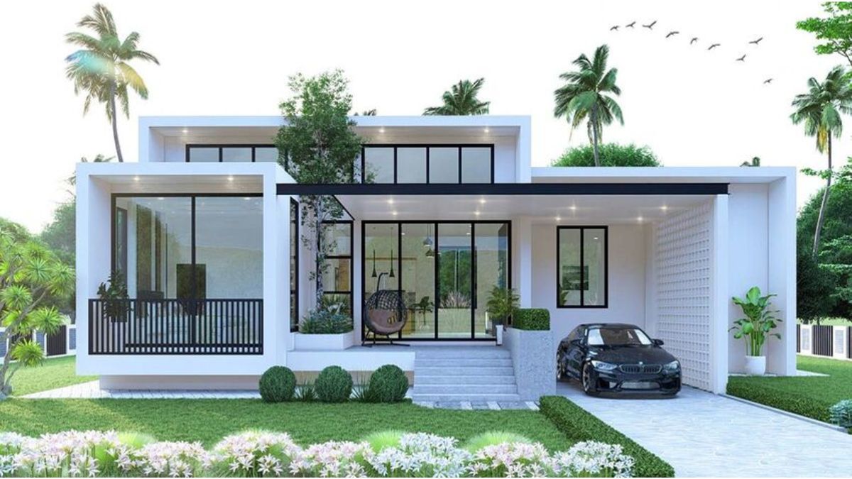 Mẫu nh&agrave; 1 tầng 3 ph&ograve;ng ngủ đẹp, hiện đại
