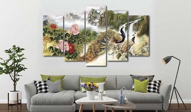 Tranh trang trí nhà cấp 4 nông thôn thường về chủ đề thiên nhiên, con vật