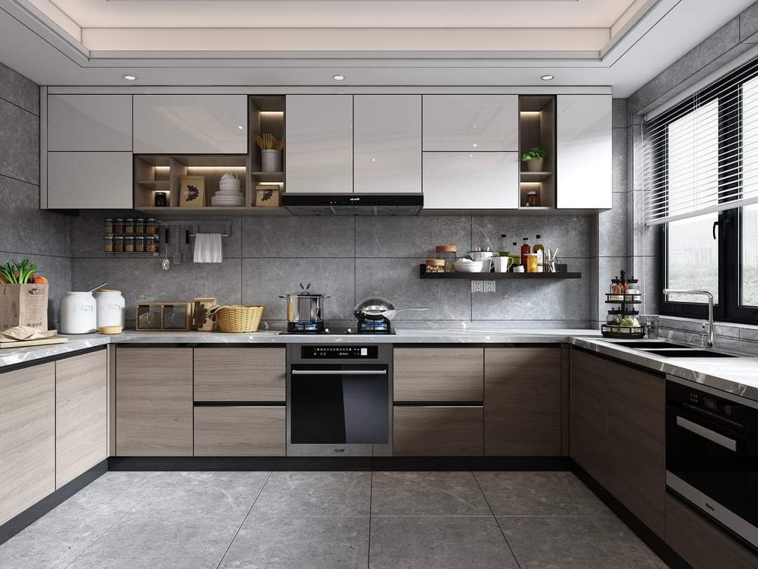 Cửa sổ hướng đón ánh sáng giúp bếp thông thoáng hơn