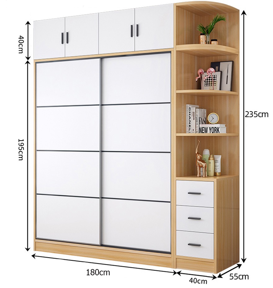 Kích thước tủ quần áo cần tương thích với chiều cao của người sử dụng và cả gian phòng