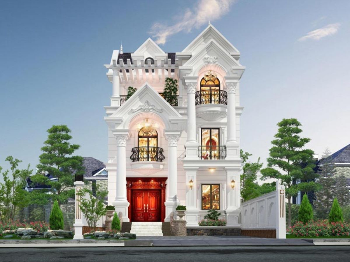 Nh&agrave; 3 tầng kiểu Ph&aacute;p sang trọng, thể hiện đẳng cấp v&agrave; gu thẩm mỹ của gia chủ