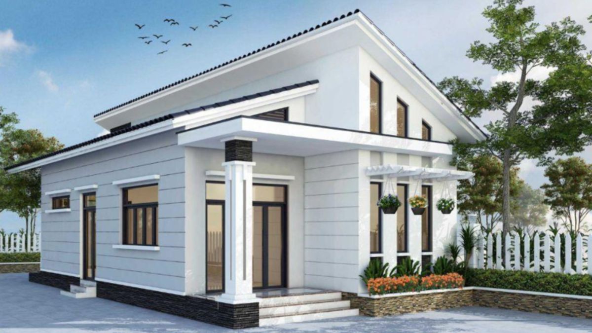 Nh&agrave; cấp 4 3 ph&ograve;ng ngủ với m&aacute;i lệch ph&aacute; c&aacute;ch, thu h&uacute;t &aacute;nh nh&igrave;n