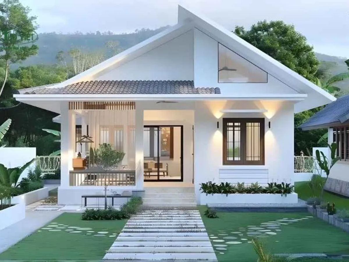 Mẫu nh&agrave; m&aacute;i lệch hiện đại 2