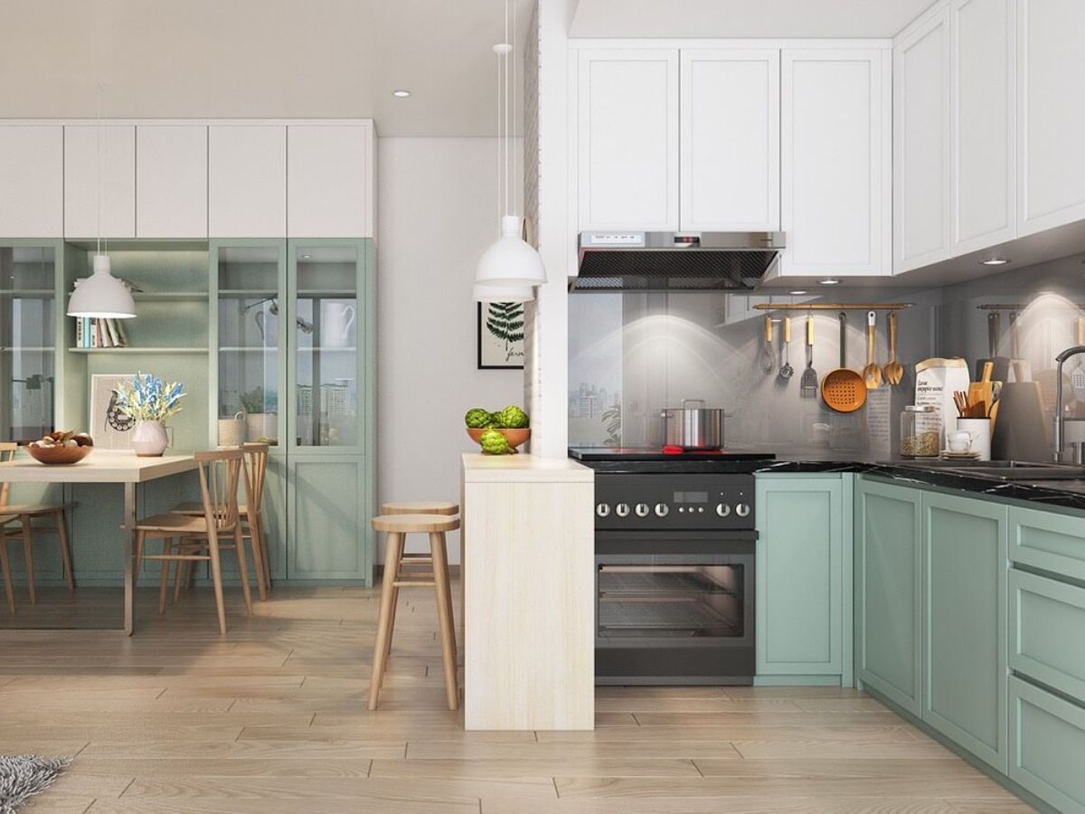 Mẫu nh&agrave; bếp nhỏ phong c&aacute;ch Scandinavian
