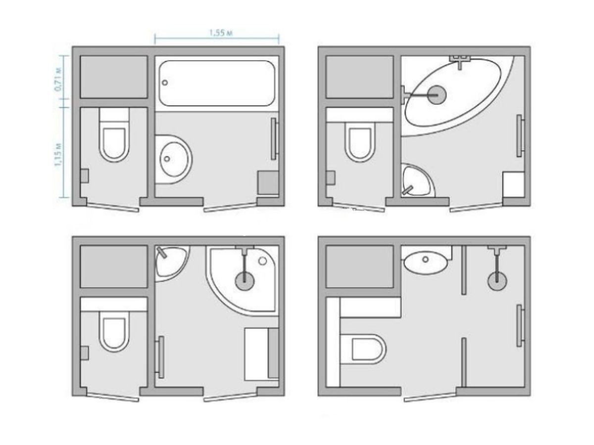 Một số bố cục phổ biến khi thiết kế ph&ograve;ng tắm 4m2