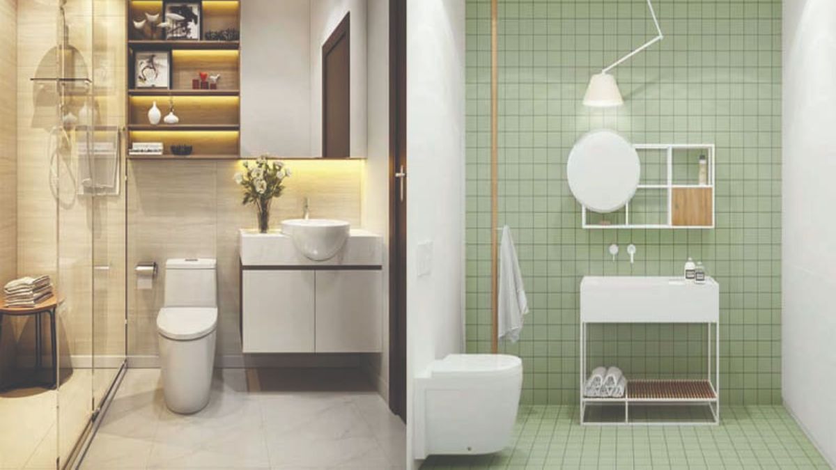 D&ugrave;ng thiết bị vệ sinh nhỏ gọn cho kh&ocirc;ng gian ph&ograve;ng tắm 4m2