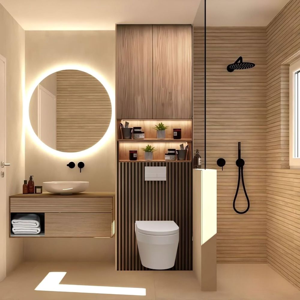 Sen tắm &acirc;m tường gi&uacute;p tối ưu diện t&iacute;ch ph&ograve;ng tắm 4m2