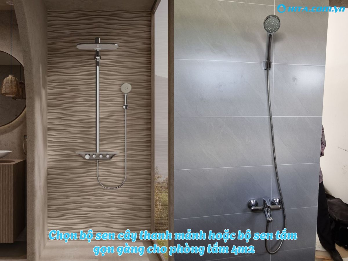 Sen tắm cho phòng tắm 4m2