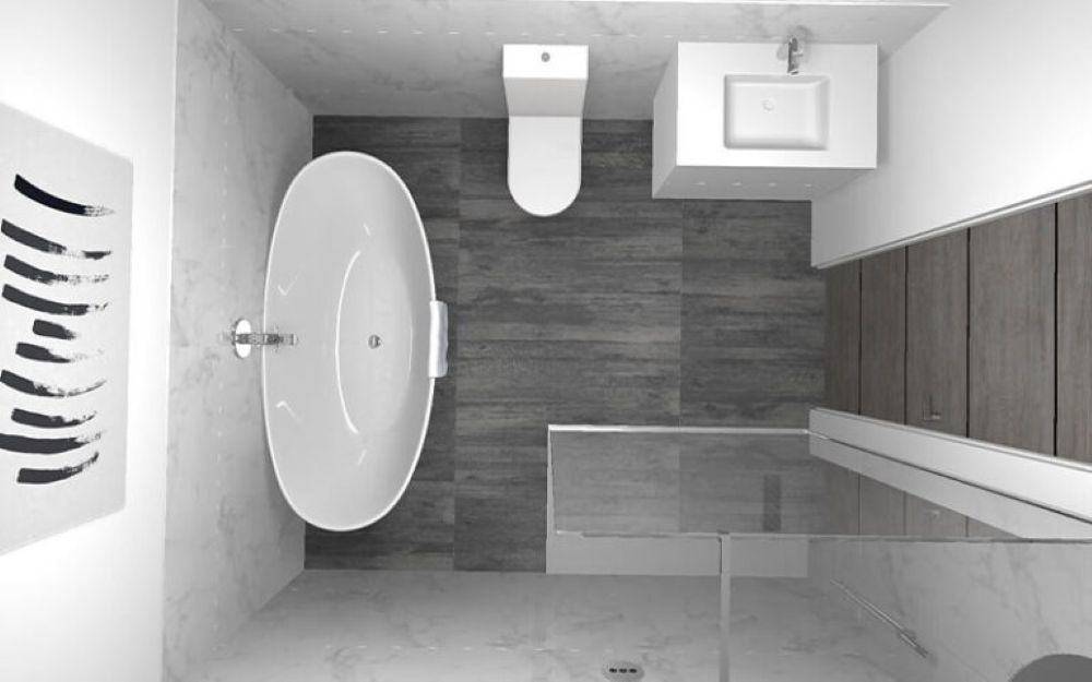 B&agrave;y tr&iacute; ph&ograve;ng tắm 4m2 đơn giản với t&ocirc;ng m&agrave;u trung t&iacute;nh h&agrave;i h&ograve;a