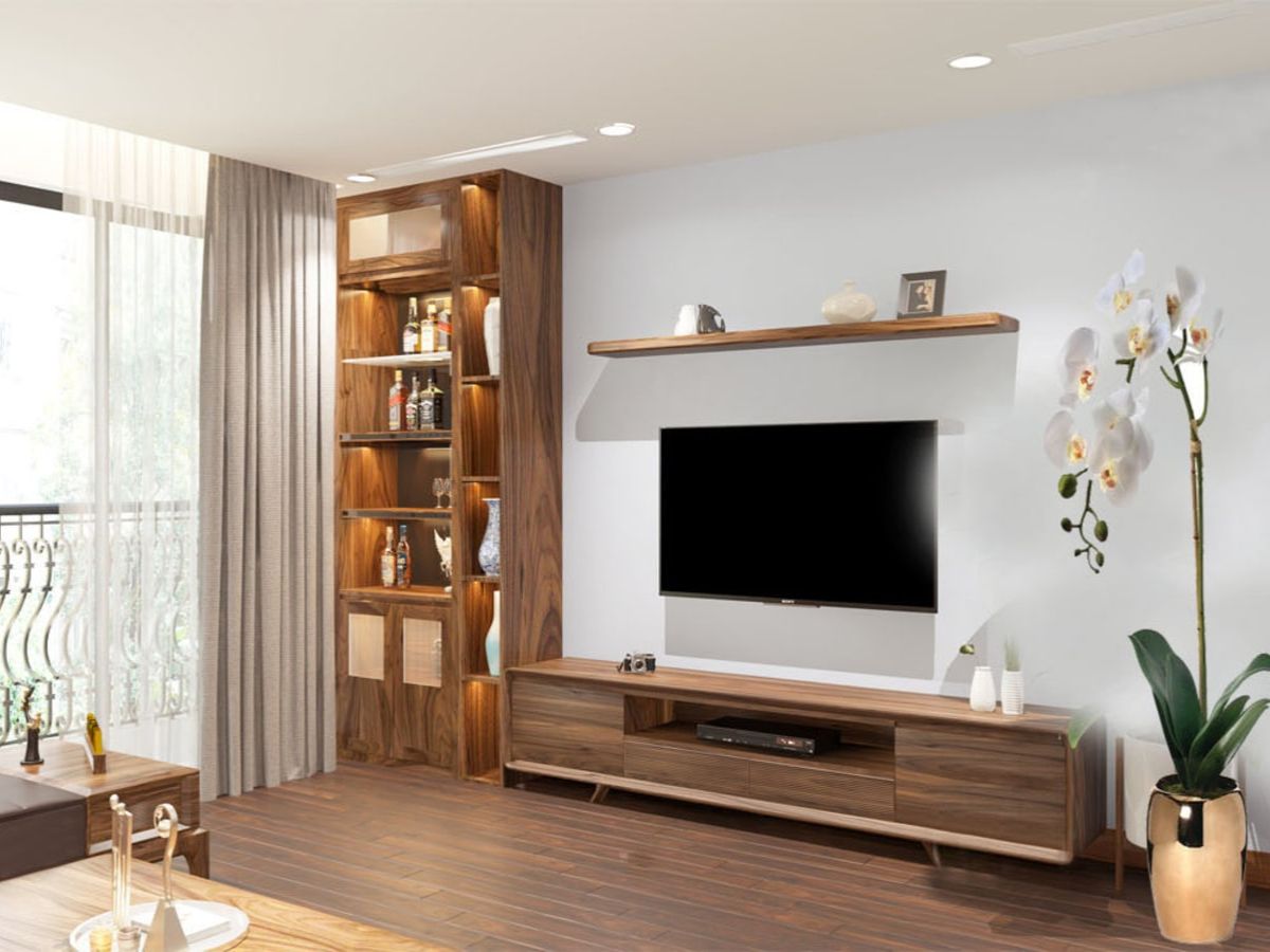 Tủ trang tr&iacute; tiện dụng v&agrave; gi&uacute;p che đi những khoảng trống của tường