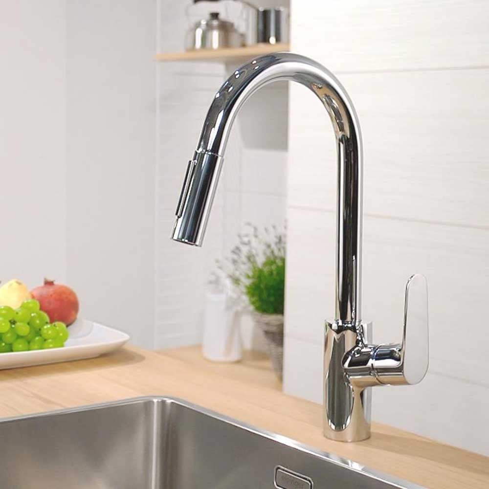Vòi rửa chén dây rút Hansgrohe