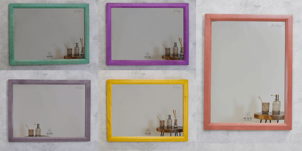 Gương khung gỗ thông sơn M.A.D nhiều màu sắc