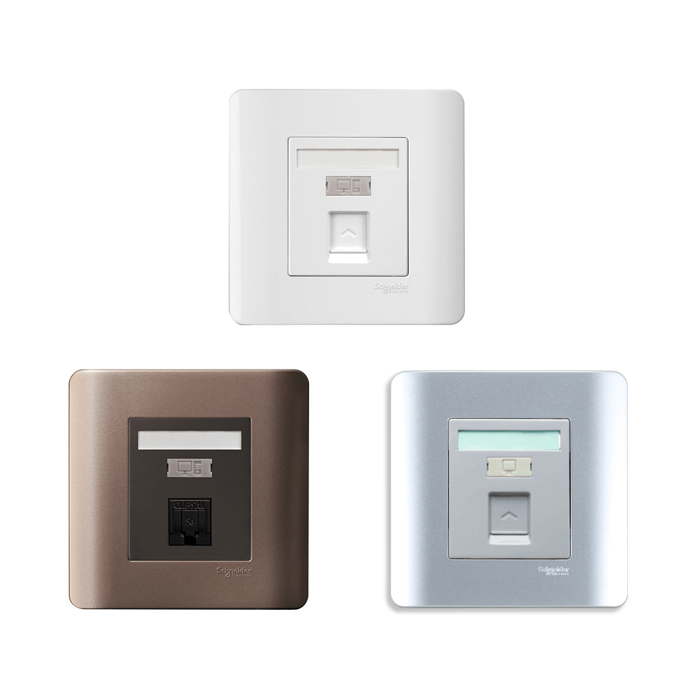 Bộ ổ cắm mạng cat6 đơn Schneider Zencelo