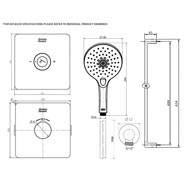 Bộ sen tắm âm tường 1 đường nước American Standard EasySET-ESSENTIAL