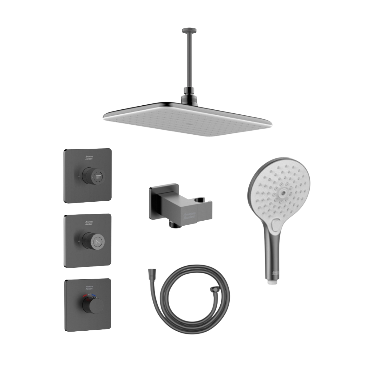 Bộ sen âm nhiệt độ 2 đường American Standard EasySet - Brushed Hard Graphite