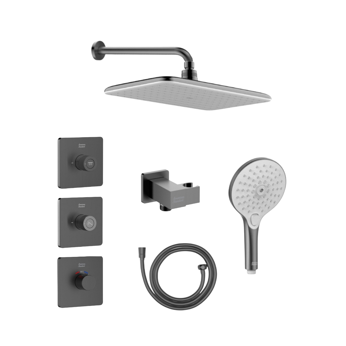 Bộ sen âm nhiệt độ 2 đường American Standard EasySet Experience - Brushed Hard Graphite