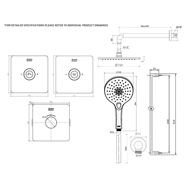 Bộ sen tắm âm tường 2 đường nước American Standard EasySET-EXPERIENCE