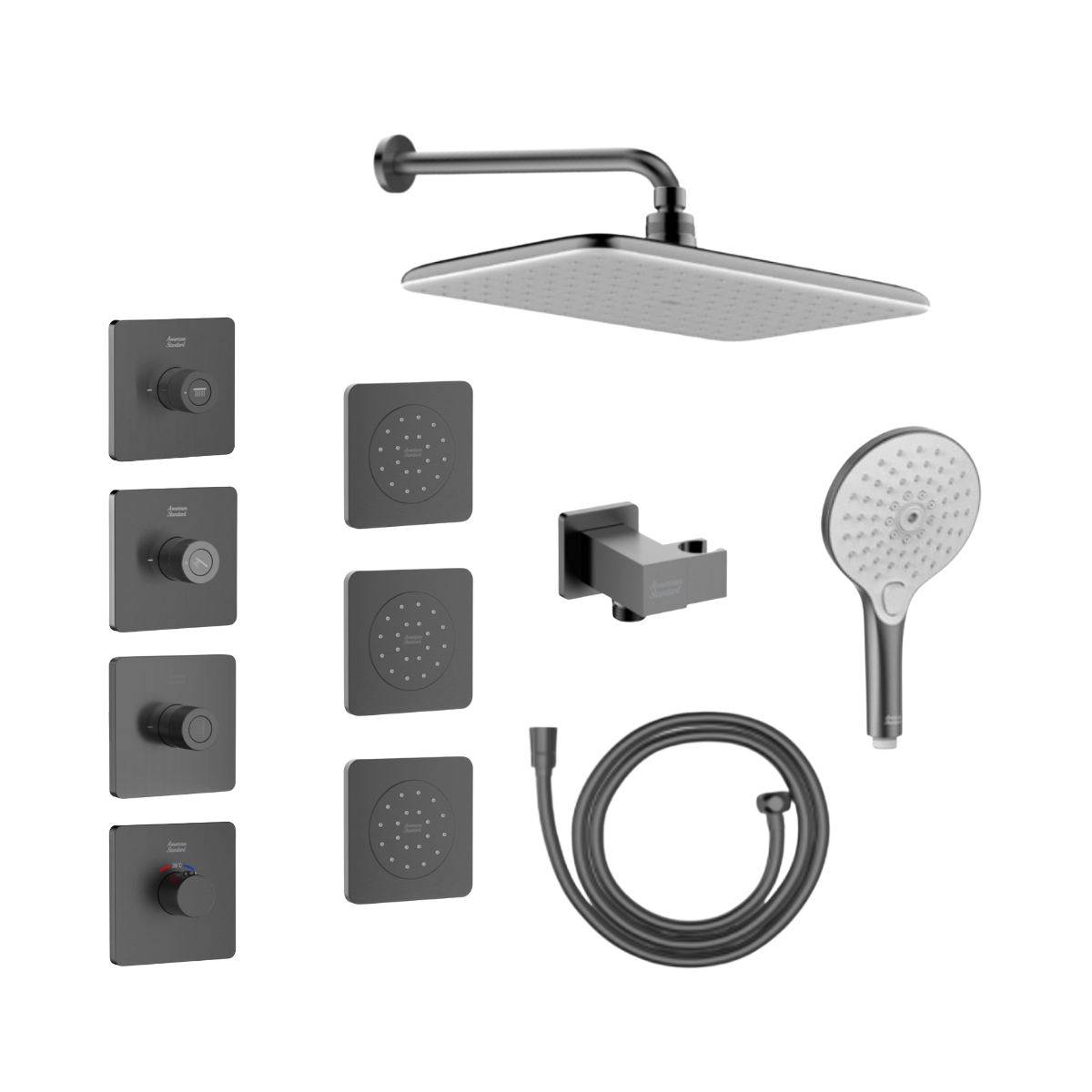 Bộ sen âm nhiệt độ 3 đường American Standard EasySet Enjoyment - Brushed Hard Graphite