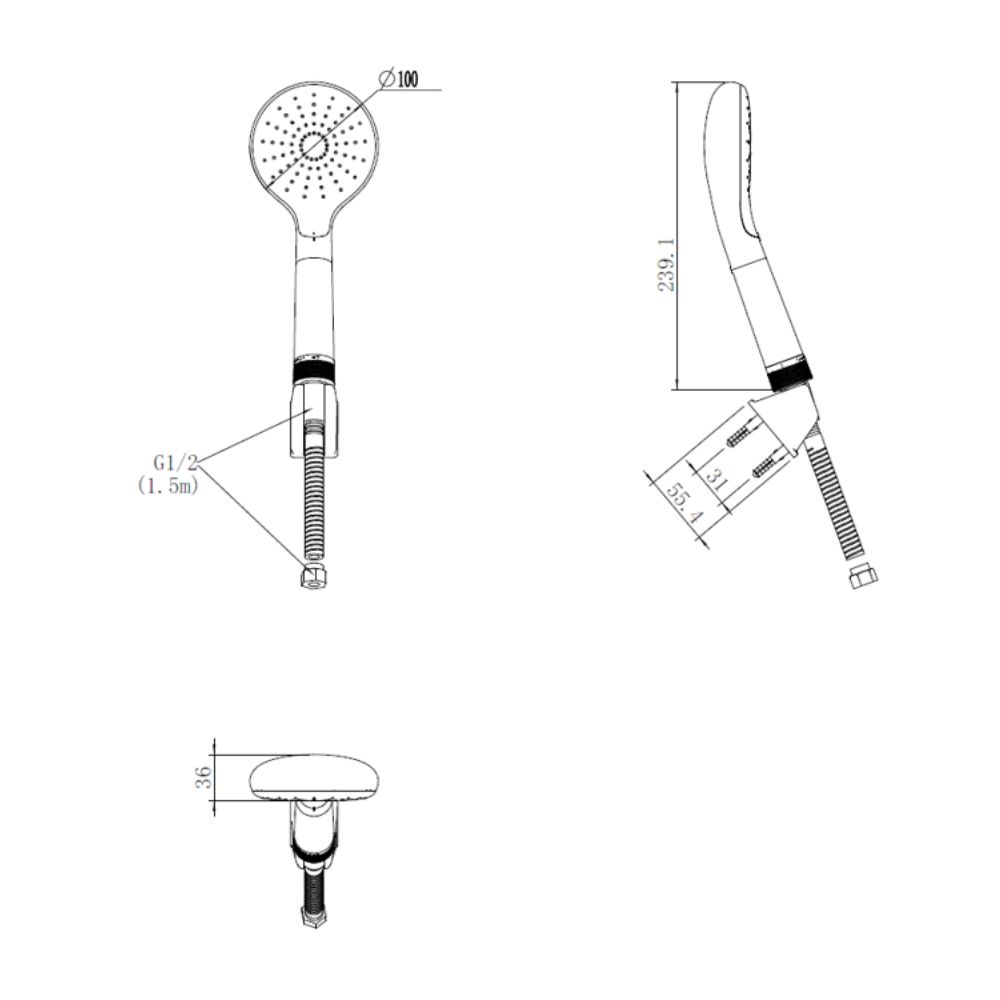 Bộ tay sen tắm American Standard WizFlo Duo Flex 1352630000