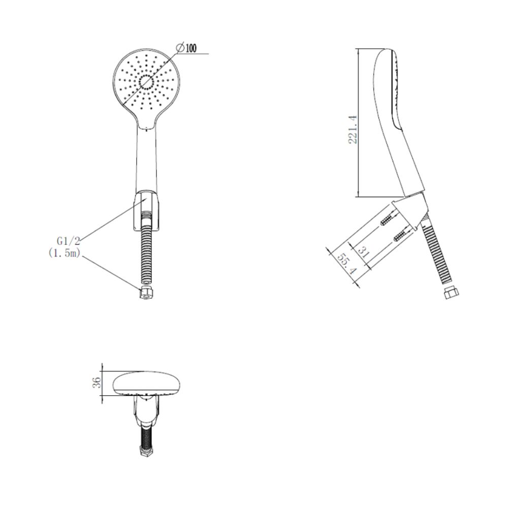 Bộ tay sen tắm American Standard WizFlo 1361440000