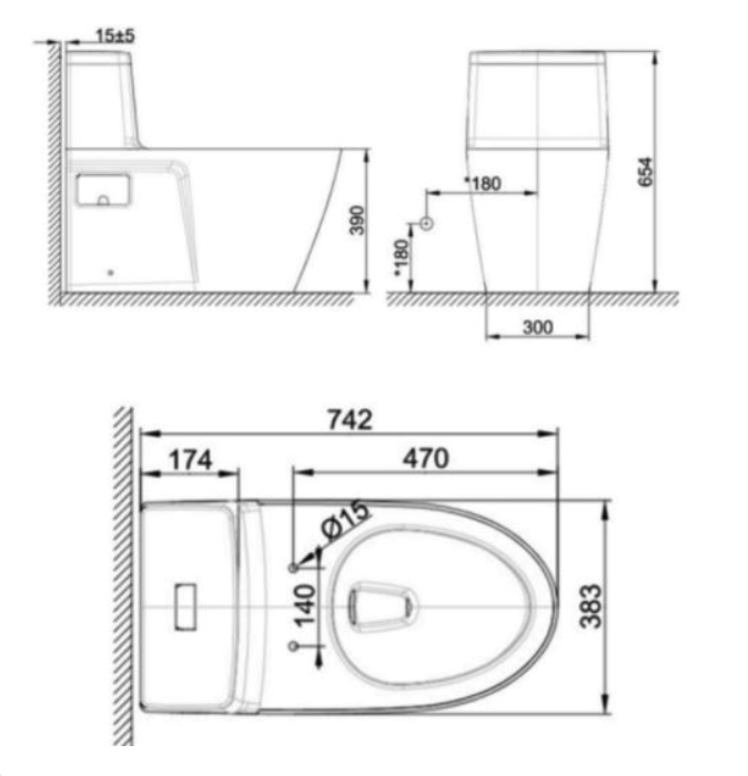 Bồn cầu 1 khối American Standard VF-1808TPL (VF1808TPL) nắp điện tử