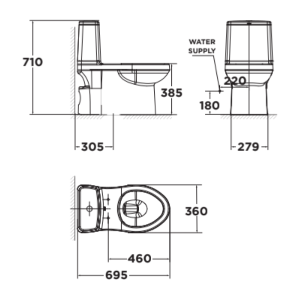 Bồn cầu 1 khối American Standard VF-1858SW (VF1858SW) nắp rửa cơ M4A839