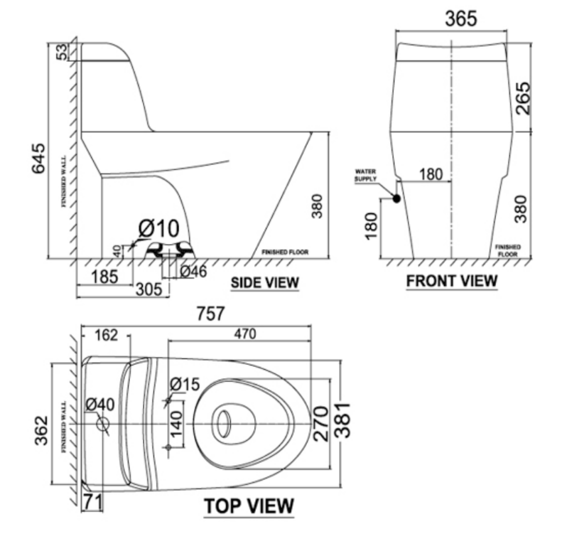 Bồn cầu 1 khối American Standard VF-2010SW (VF2010SW) nắp rửa cơ M4A839