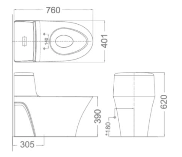Bồn cầu 1 khối American Standard WP-2009PR (WP2009PR) nắp điện tử