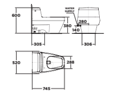 Bồn cầu 1 khối American Standard 2030-WT (2030WT) nắp êm dòng IDS