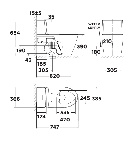 Bồn cầu 1 khối American Standard VF-1808 (VF1808) nắp êm dòng Acacia Evolution