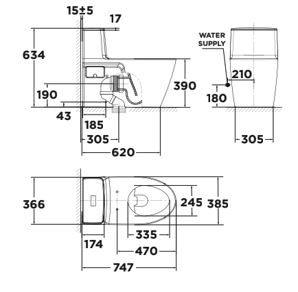 Bồn cầu 1 khối American Standard VF-1808T (VF1808T) nắp êm dòng Acacia Evolution