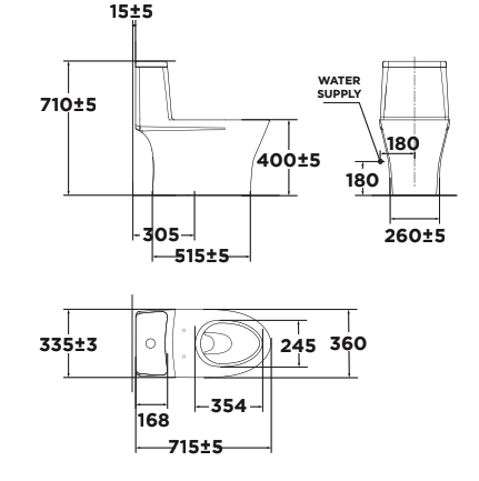 Bồn cầu 1 khối American Standard 2530-WT (2530WT) nắp êm dòng Flexio
