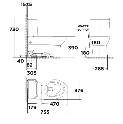 Bồn cầu 1 khối American Standard WP-2073 (WP2073) nắp êm dòng Neo Modern